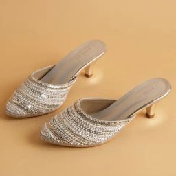 Eridani Women's Ayesha Silver Mule Shoes-image-54