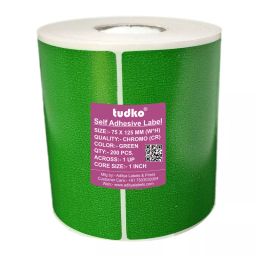 Tudko 75x125 mm 80 GSM 1 UP Self Adhesive Paper Label Green-image-21