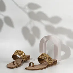 Inc 5 Women Embellished One Toe Slip-On Flat Sandals-10