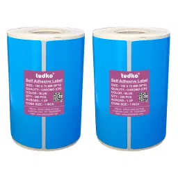 Tudko 100x75 mm 80 GSM 1 UP Self Adhesive Paper Label Blue (Pack of 2 Pcs)-picture-13