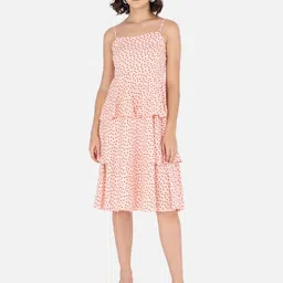 BAESD Polka Dot Crepe Fit & Flare Dress-image-94
