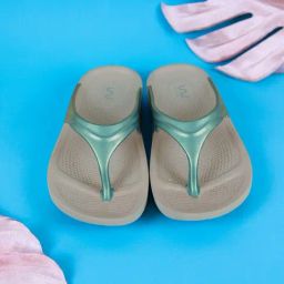 Doubleu Women's Teal Flip Flops-14