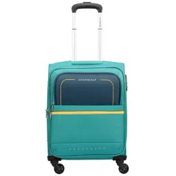 Aristocrat Evolve Teal Blue Solid Soft Cabin Trolley Bag - 28 Cm-image-66