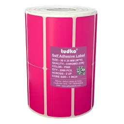 Tudko 50x25 mm 80 GSM 2 UP Self Adhesive Paper Label Pink-picture-6