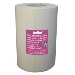 Tudko 100x125 mm 80 GSM 1 UP Self Adhesive Paper Label White-17