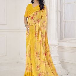LeeliPeeri Designer Floral Pure Chiffon Saree-picture-0