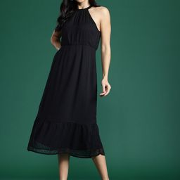 DressBerry Dobby A-Line Midi Dress-image-23