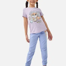 Juniors by Babyshop Girls Printed Pure Cotton Night Suit-image-78