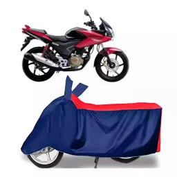 Auto Pearl Two Wheeler Cover with Bag for Honda Stunner CBF, Red & Blue-picture-44