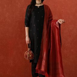 QSH Women Ethnic Motifs Printed Kurta with Trousers & Dupatta-picture-37
