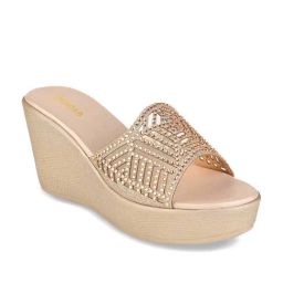 Rocia by Regal Women's Rose Gold Casual Wedges-picture-28