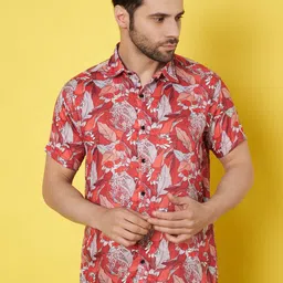 VS MALL Men Floral Printed Classic Casual Shirt-image-43