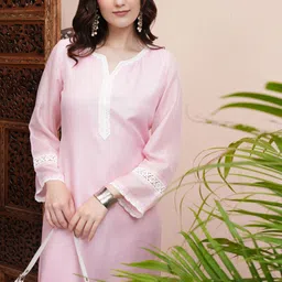 Vishudh Embroidered Round Neck Kurta-image-44