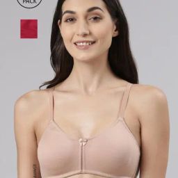 Dollar Missy Pink & Beige Cotton Full Coverage Bra - Pack Of 2-picture-17