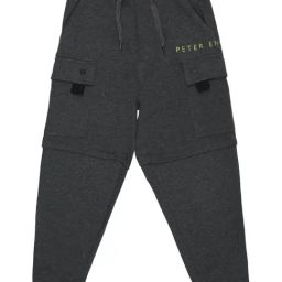 Peter England Boys Dark Grey Textured Trackpants-image-117