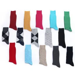 BALENZIA Multicolor Self Design Crew And Ankle Length Socks - Pack of 15-image-20