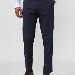 Peter England Navy Slim Fit Trousers-picture-21