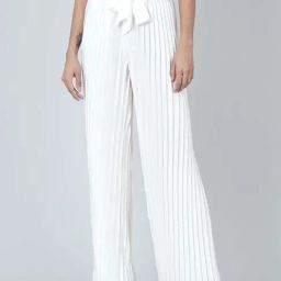First Resort By Ramola Bachchan White Pleated Palazzo-image-59