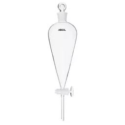 ABGIL Separating Funnel Pear Shape With Joint Glass Stopcock & Interchangeable Stopper 10 L Amber, FS-AC-390-09 image 1