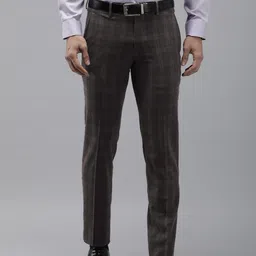 Van Heusen Men Checked Ultra Slim Fit Trousers-image-88