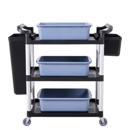 Bigapple 107x51x97 cm with 250 Kg Capacity Tool Trolley TRL SPH SC Large - black - with buckets-11