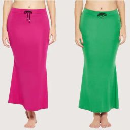 Secrets By ZeroKaata Assorted Plain Saree Shapewear - Pack Of 2-image-69