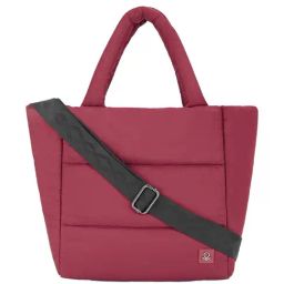 United Colors of Benetton Luna Maroon Quilted Medium Handbag-14