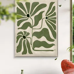 Livin'luxe Green & Off White Floral Printed Canvas Wall Art-picture-34
