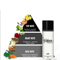 CFS Certified Original Cargo Fragile Oudh- Set Of 3 Deodorant Body Spray- 200ML Each image 4