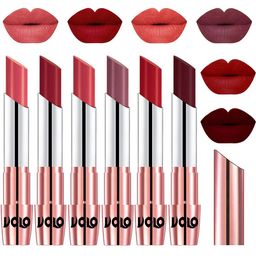 VOLO Set Of 6 Creme Matte Lipsticks 3.5 g Each-Dark Peach-Red-Peach-Plum-Tomato Red-Maroon-9