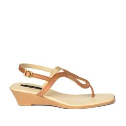 Aurelia Women's Bronze Back Strap Wedges-image-0