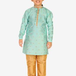 Pro-Ethic Style Developer Kids Light Green Printed Full Sleeves Kurta with Pyjamas-picture-15