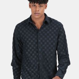 Blu MNKY Men Smart Slim Fit Printed Casual Shirt-image-96