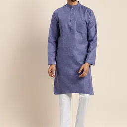 Anug by SOJANYA Men Blue Kurta with Churidar-image-76
