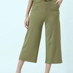 Honey by Pantaloons Green Mid Rise Culottes-picture-8