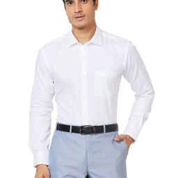 Park Avenue White Slim Fit Self Design Shirt-picture-26