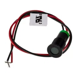 RS PRO Green Panel Mount Indicator 2V DC, Mounting Hole Size 8 mm, Termination Type Lead Wires, IP Rating IP67, Model No 7001962-14