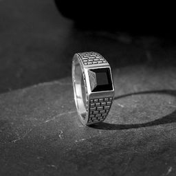 GIVA Men 925 Sterling Silver Versatile Square Finger Ring-image-19