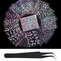 FAMEZA Nail Art 3D Sticker Decal (Butterfly, Flower, Heart, Different Patterns) - Pack of 50 image 1