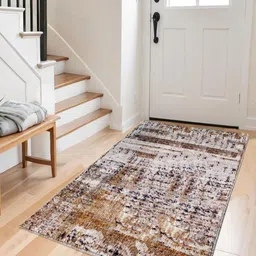 LUXEHOME INTERNATIONAL Gold-Toned Abstract Anti-Skid Nylon Carpet-image-44