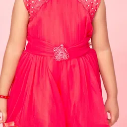 Sangria Girls Self-Designed Net Frock image 3