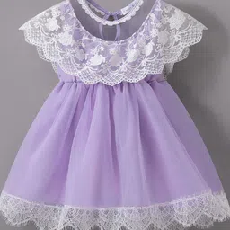 Mark & Mia Girls Solid Lace Inserts Detail Fit and Flare Dress-image-48