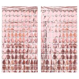 Amfin Square Foil Curtain Birthday Decoration Rose Gold - Pack of 2-image-82