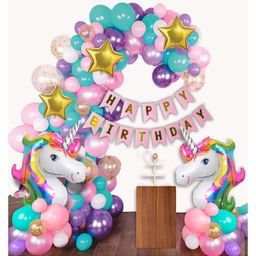 Bubble Trouble Unicorn Themed Birthday Decorations Items Combo Set - Pack of 68 Pcs-image-86