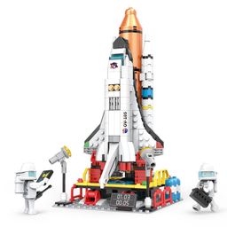 YAMAMA Space Shuttle Rocket Launch Building Toy Educational Construction Learning Blocks Set for Kids 404 pieces - Multicolor-1