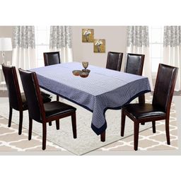 Kuber Industries Checkered Design Cotton 6 Seater Dining Table Cover 60"x90" Blue - CTKTC40133-picture-43