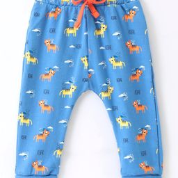 CUCUMBER  Interlock Knit Full Length Lounge Pant with Animal & Text Print - Blue-picture-20