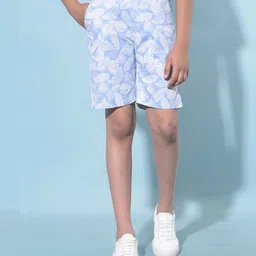 CRIMSOUNE CLUB Leaves Printed Shorts - Blue-picture-42