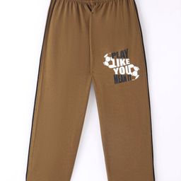Tango Single Jersey Full Length Track Pant Text Print - Brown-picture-25