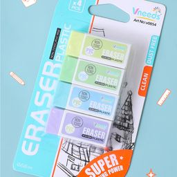 Vneeds Eraser Pack of 4 - Multicolor-12